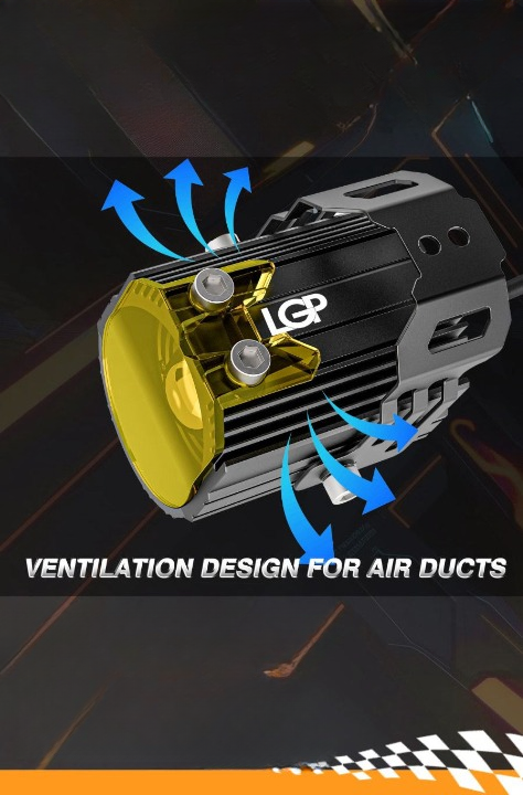 LGP Mk02 Spotlight Ip67 Waterproof Auxiliary Lights With With Harness Compatible For All Motorcycles And Cars-Premium-LGP11126 - Image 3