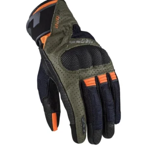LS2 AIR RAPTOR RIDING GLOVES GREEN FOREST BLUE HIV ORANGE