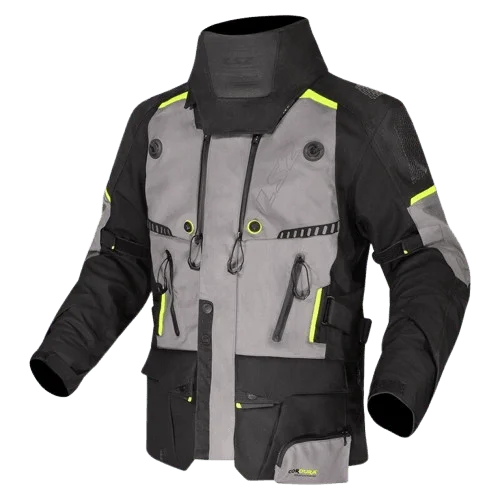 LS2 APOLLO RIDING JACKET BLACK DARK GREY H-V YELLOW