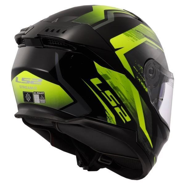 LS2 FF320 Stream II Evo Fury Black HV Yellow-06 – Helmet - Image 3