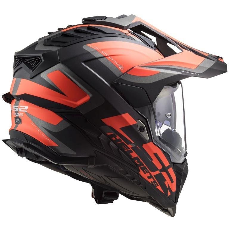 LS2 MX701 Explorer Alter Matt Black Fl.orange-06 Helmet - Image 2