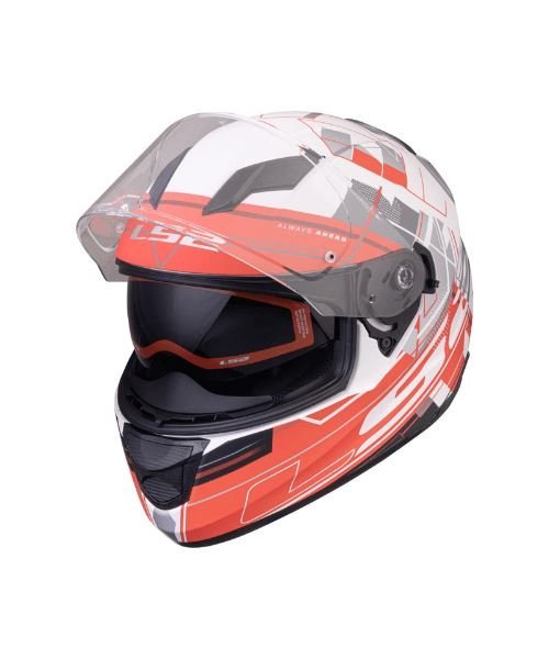 LS2 FF320 Stream Evo Scape Matt White Red Helmet
