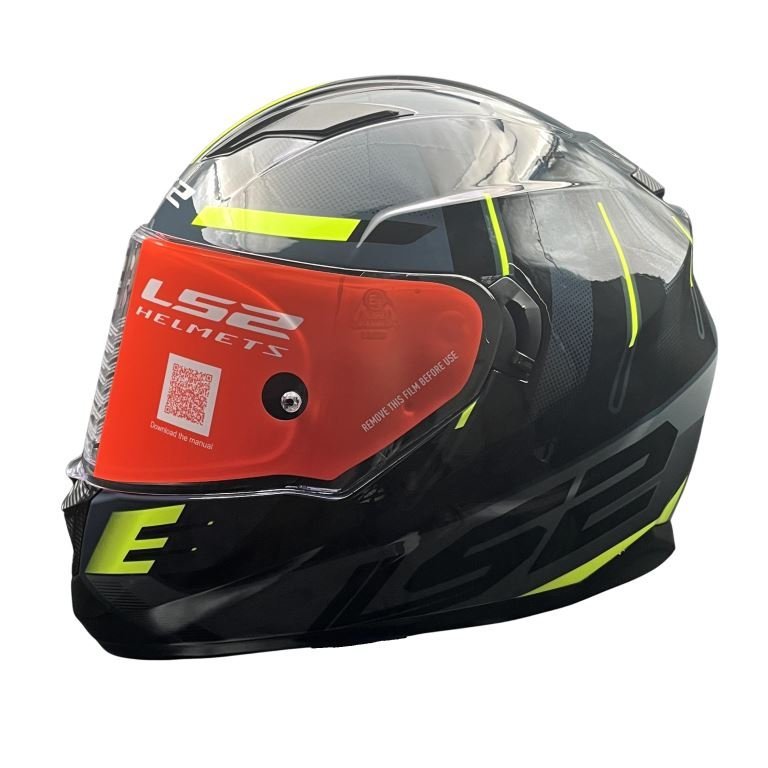 LS2 FF320 Stream Evo Shadow Gloss silver H-v Yellow D-ring Helmet