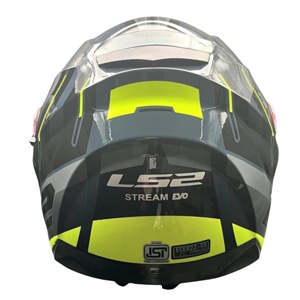 LS2 FF320 Stream Evo Shadow Gloss silver H-v Yellow D-ring Helmet - Image 2