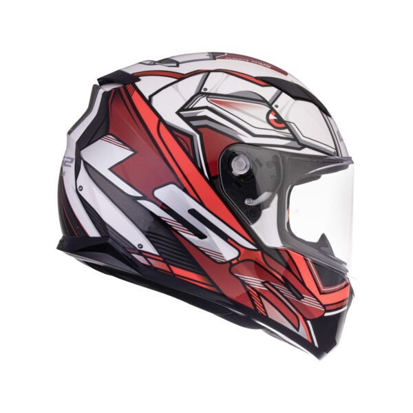LS2 FF320 Stream Evo Xdron White Red Helmet - Image 3