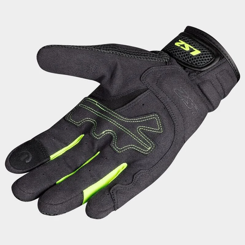 LS2 KUBRA MAN RIDING GLOVES ANTHRACITE HIV YELLOW - Image 2