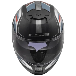 LS2 FF320 Stream II Vintage Matt Black Grey Red Full Face Helmet Front View