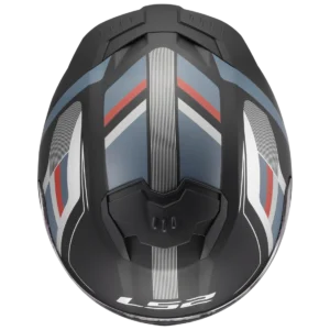 LS2 FF320 Stream II Vintage Matt Black Grey Red Full Face Helmet Front View