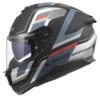 LS2 FF320 Stream II Vintage Matt Black Grey Red Full Face Helmet Front View