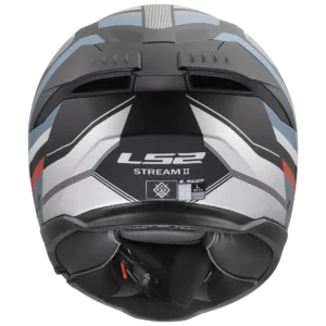 LS2 FF320 Stream II Vintage Matt Black Grey Red Full Face Helmet Front View