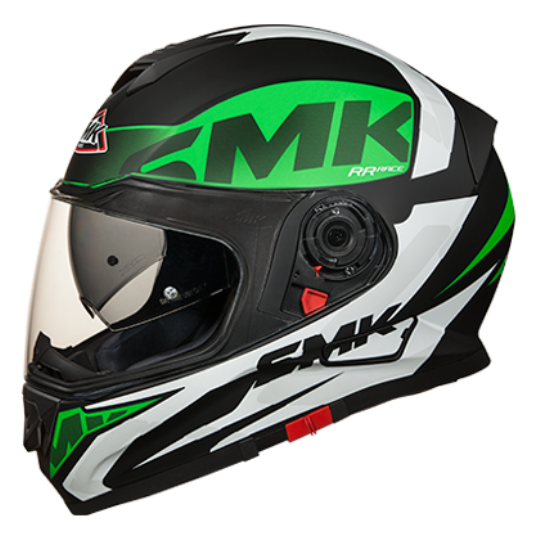 SMK TWISTER LOGO MA-281 WHITE GREEN FULLFACE HELMET