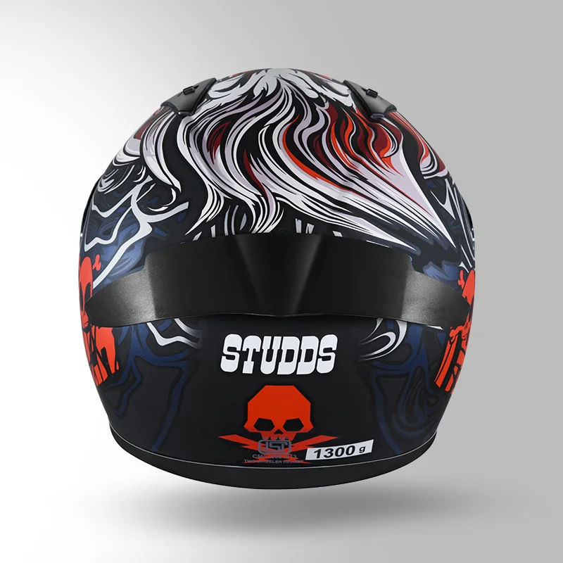 STUDDS THUNDER D9 DECOR WITH MIRROR VISOR MATT BLACK RED N2 - Image 6