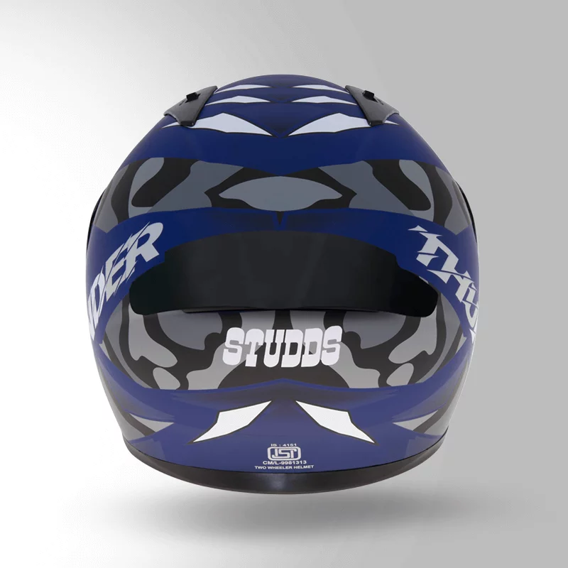 STUDDS THUNDER D7 DECOR WITH SPOILER MATT BLUE N4 - Image 6