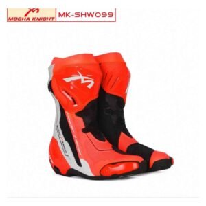 Mocha Knight Track Approved Motorcycle Riding Boot - Orange