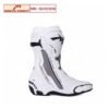 Mocha Knight Track Approved Motorcycle Riding Boot - White