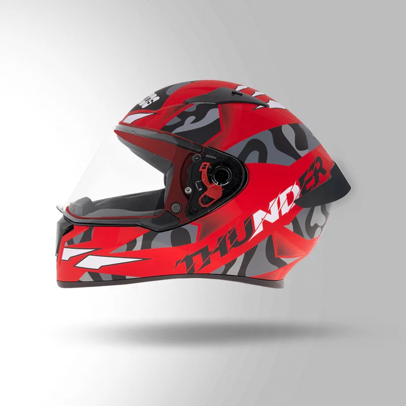 STUDDS THUNDER D7 DECOR WITH SPOILER MATT RED N9 - Image 3