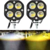 3 Inch Universal Led Fog Light Yellow-White (72W, 12V-80V, DC,) ( Pack of 2pcs)