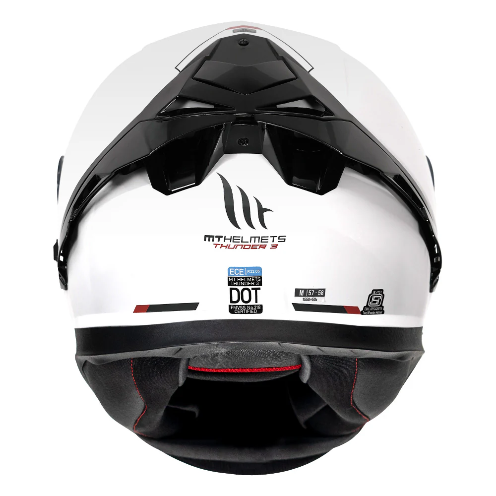 MT THUNDER3 PRO SOLID WHITE HELMET - Image 3