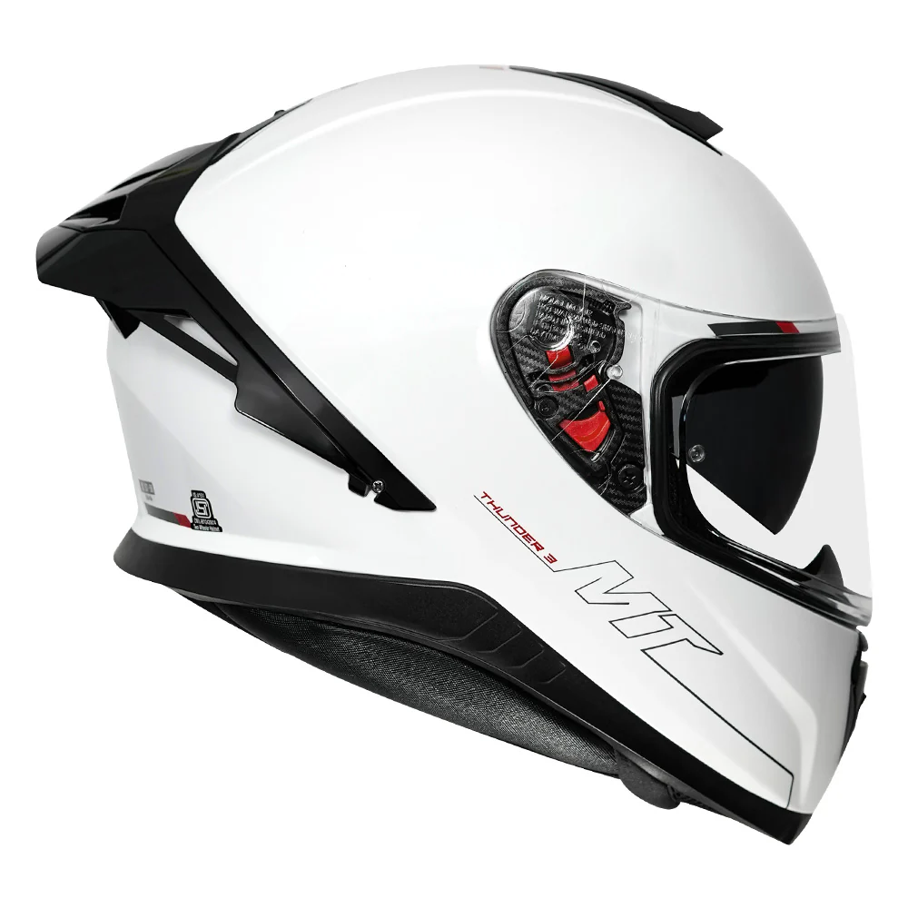 MT THUNDER3 PRO SOLID WHITE HELMET - Image 5