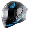 APEX HUNTER BLACK NEON BLUE FULL FACE HELMET FOR MAN AND WOMAN