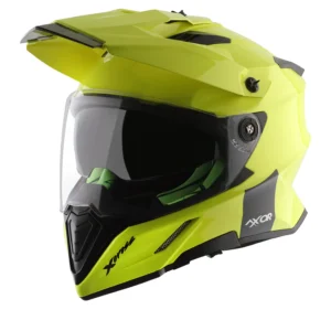 AXOR X-CROSS DUAL-VISOR NEON YELLOW HELMET FOR MAN AND WOMAN