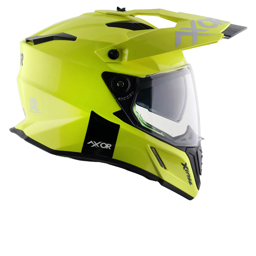AXOR X-CROSS DUAL-VISOR NEON YELLOW HELMET FOR MAN AND WOMAN - Image 3