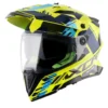 AXOR X-CROSS X1 DUAL-VISOR NEON YELLOW BLUE HELMET FOR MAN AND WOMAN
