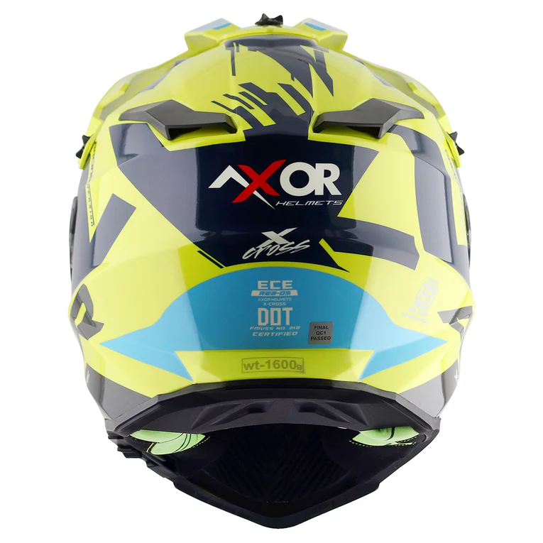 AXOR X-CROSS X1 DUAL-VISOR NEON YELLOW BLUE HELMET FOR MAN AND WOMAN - Image 7