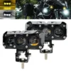 Motorcycle 3 Lens 100W (DC 12–80V) Yellow/White Spot Light Fog Lamp for Universal Motorcycle, Car, Truck, and Other Vehicles