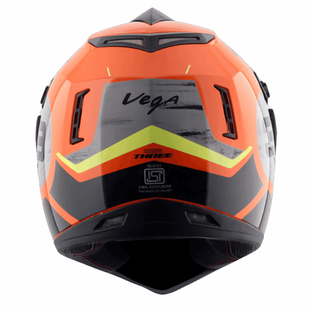 VEGA Off Road DV Race 3 Helmet- Orange-Black - Image 3