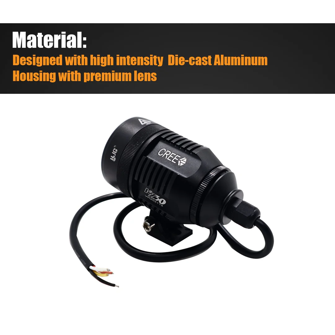 Yellow-White With Flashing Adjusted Light Distance Motorcycle Auxiliary Light Led Spotlight Head Light For Motorcycle ( 60W)(12-80V DC) - Image 3