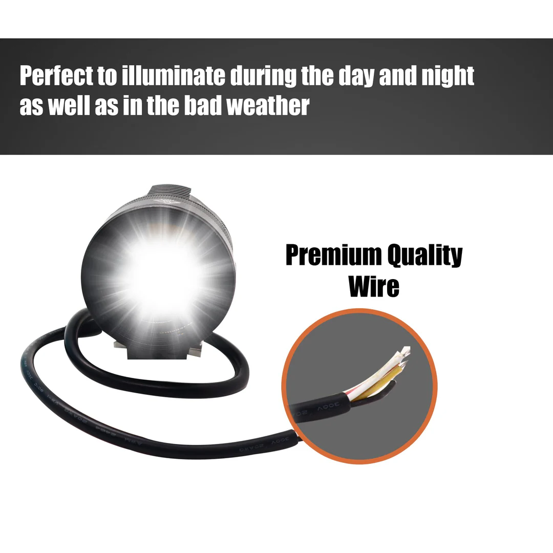 Yellow-White With Flashing Adjusted Light Distance Motorcycle Auxiliary Light Led Spotlight Head Light For Motorcycle ( 60W)(12-80V DC) - Image 4