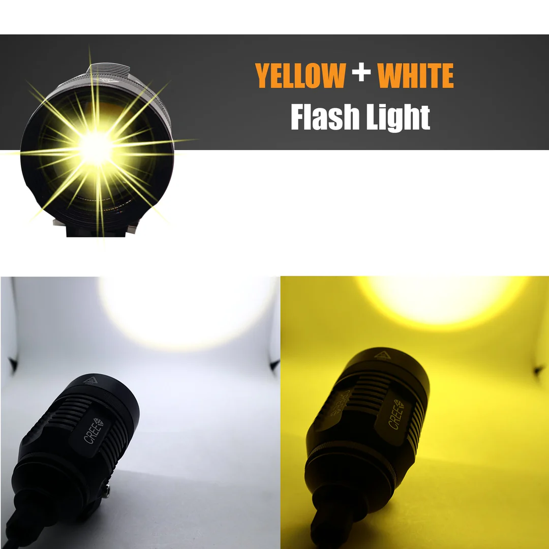 Yellow-White With Flashing Adjusted Light Distance Motorcycle Auxiliary Light Led Spotlight Head Light For Motorcycle ( 60W)(12-80V DC) - Image 5