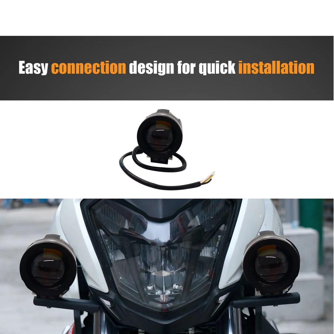 Yellow-White With Flashing Adjusted Light Distance Motorcycle Auxiliary Light Led Spotlight Head Light For Motorcycle ( 60W)(12-80V DC) - Image 6