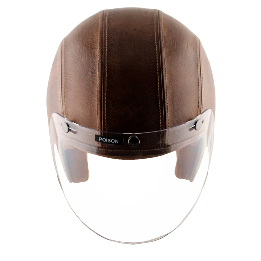 Axor Retro Jet Leather Helmet Legend - Poison -Coco Brown - Image 10
