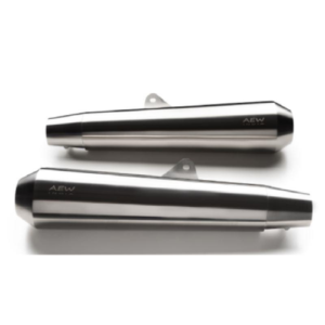 AEW TE 103 Megaphone- Stainless Steel Matt Polish – Royal Enfield Interceptor / GT650