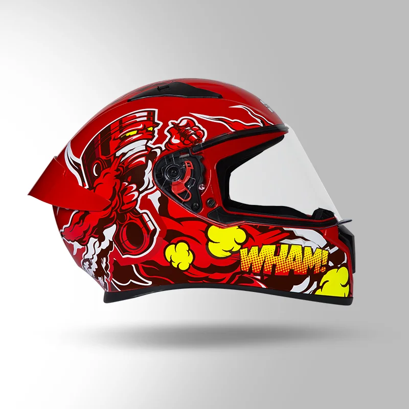 STUDDS THUNDER PISTON D10 DECOR WITH SPOILER RED N2 - Image 5