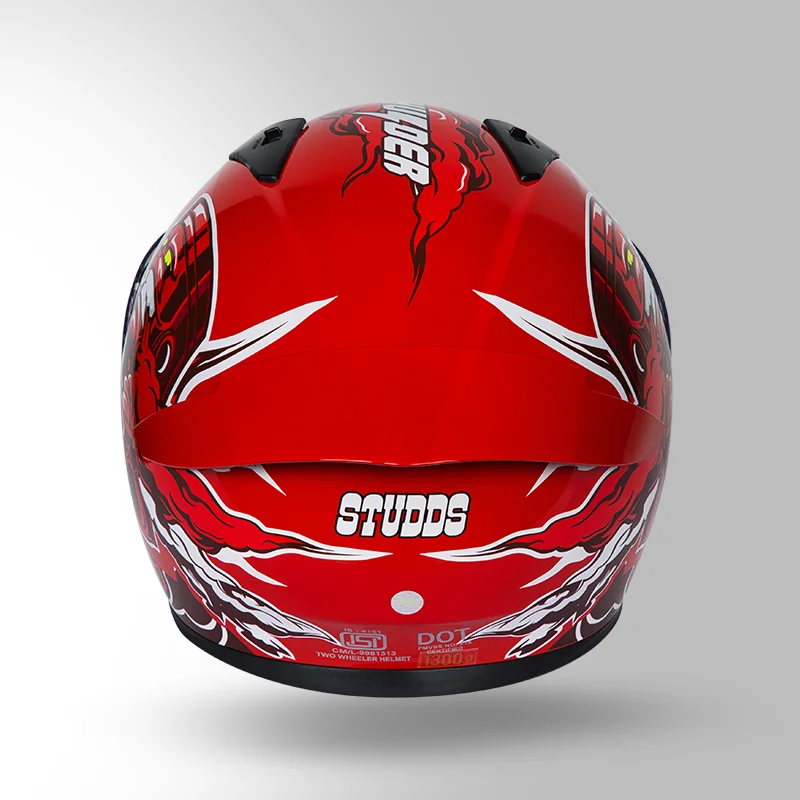 STUDDS THUNDER PISTON D10 DECOR WITH SPOILER RED N2 - Image 6