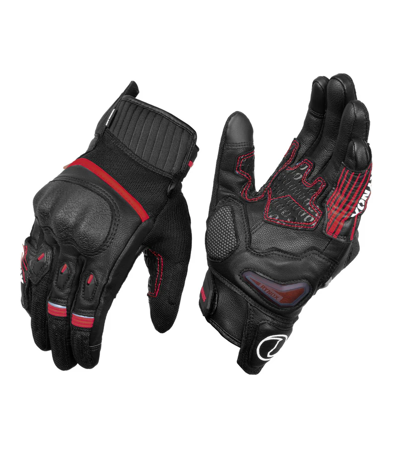 RYNOX TORNADO PRO 4 GLOVES BLACK RED