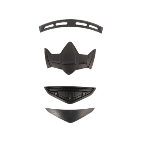 Black replacement top and chin vent set for Axor Rage motorcycle helmets.