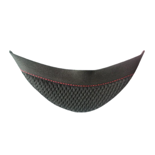 Black replacement breath deflector and nose guard for Axor Rage motorcycle helmets.