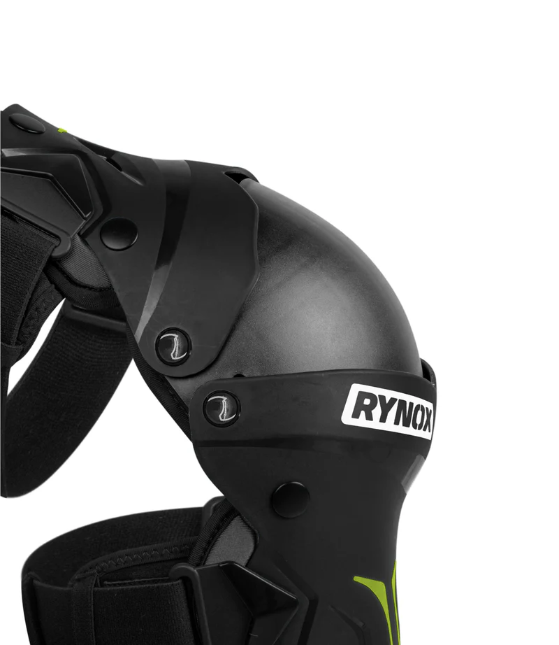 RYNOX BASTION BIONIC KNEE GUARDS HI-VIZ BLACK GREEN - Image 3