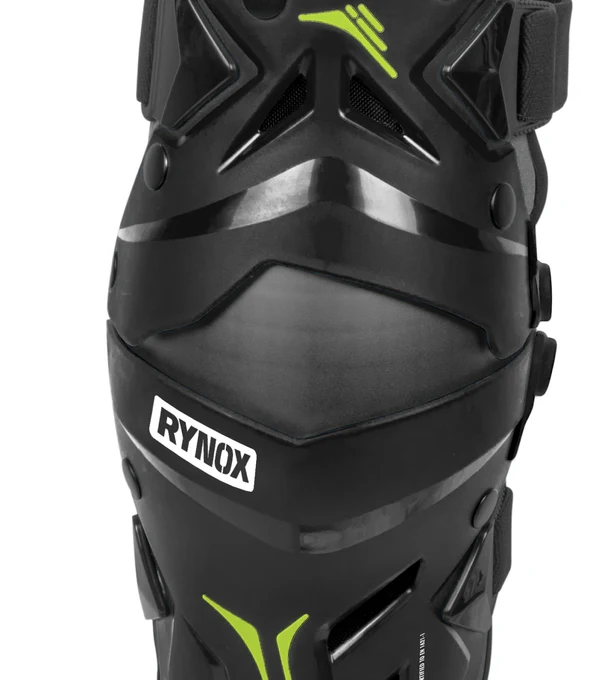 RYNOX BASTION BIONIC KNEE GUARDS HI-VIZ BLACK GREEN - Image 6