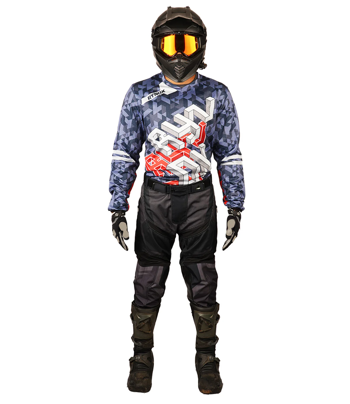RYNOX FUSION NEO OFFROAD JERSEY GREY RED - Image 7