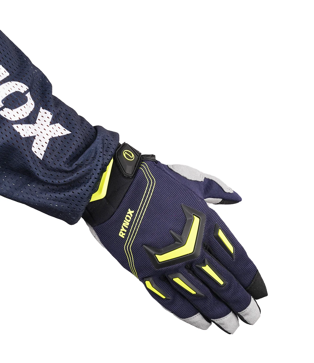 RYNOX SWITCHBACK NEO OFFROAD JERSEY BLUE HI-VIZ GREEN - Image 4