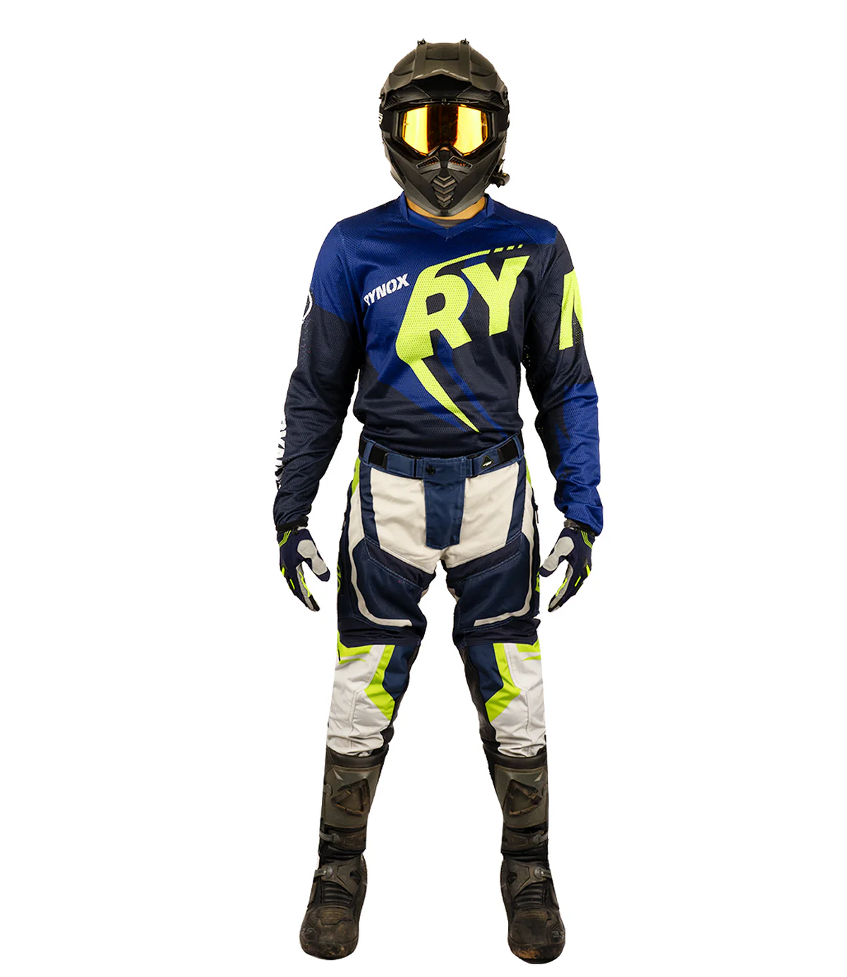 RYNOX SWITCHBACK NEO OFFROAD JERSEY BLUE HI-VIZ GREEN - Image 10