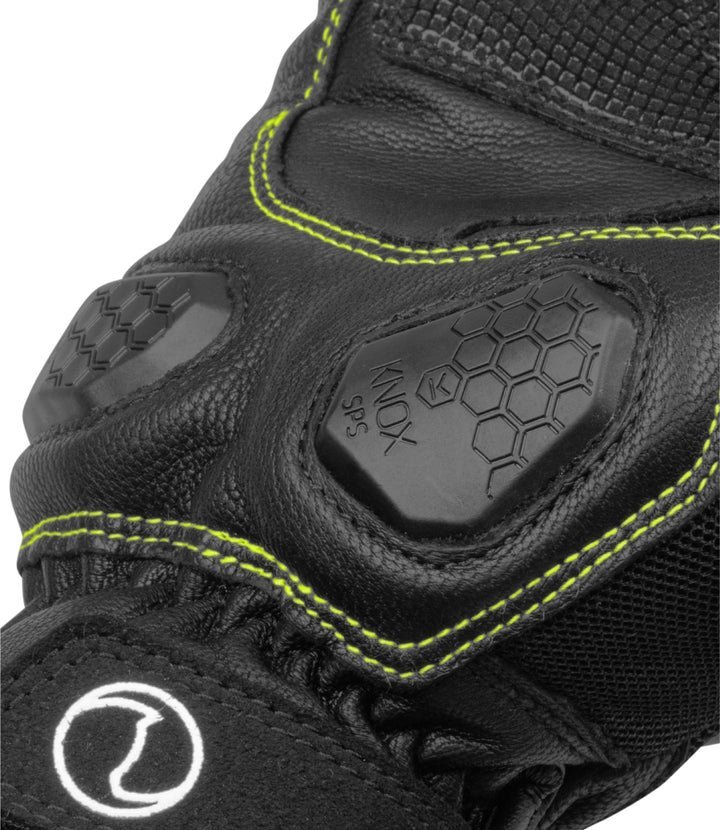 RYNOX TORNADO PRO 3 GLOVES BLACK HI-VIZ GREEN - Image 4