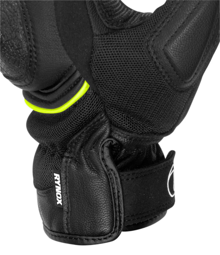 RYNOX TORNADO PRO 3 GLOVES BLACK HI-VIZ GREEN - Image 9