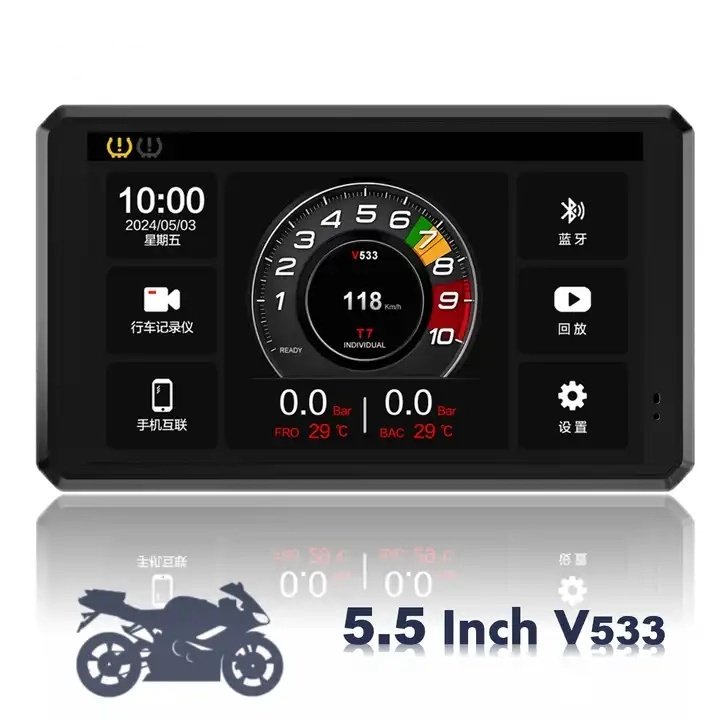 S2 Elite 5.5 inch Motorcycle Navigation Android Auto Carplay with GPS Camera and TPMS – Universal