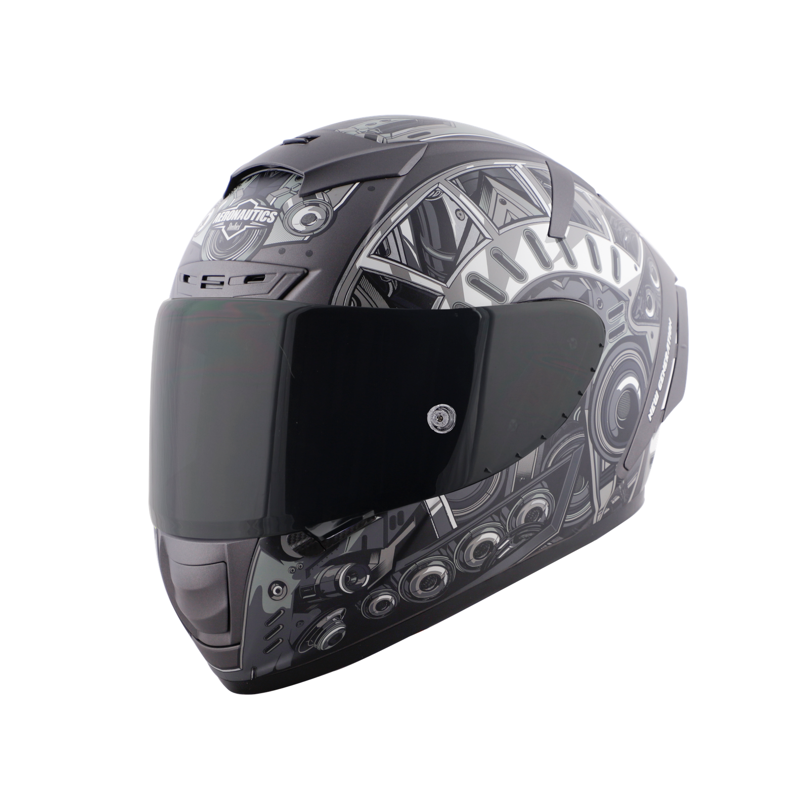 Steelbird SA-2 TERMINATOR 2.0 MAT H.GREY WITH GREY FITTED WITH CLEAR VISOR EXTRA SMOKE VISOR FREE (WITH ANTI-FOG SHIELD HOLDER) - Image 3